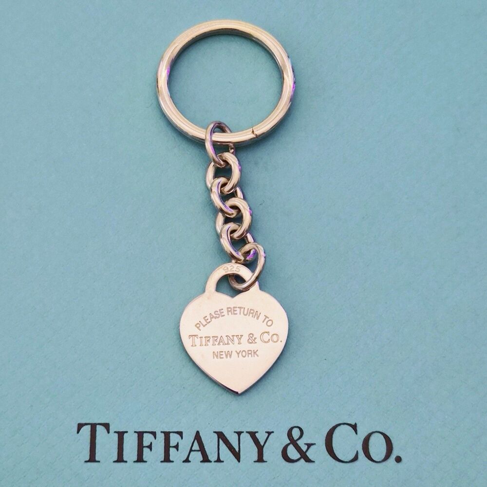 Tiffany & Co. Return to Tiffany Heart Tag Sterling Silver Key Ring Keychain 925